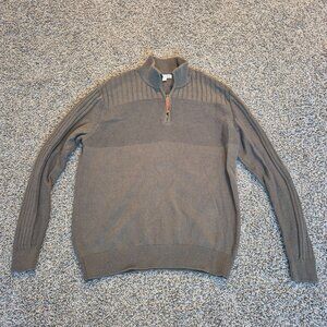 Frye & Co. Sweater 1/4 Zip Olive Green Knit Winter Collared Preppy Men's Large